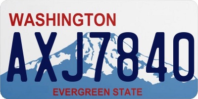 WA license plate AXJ7840