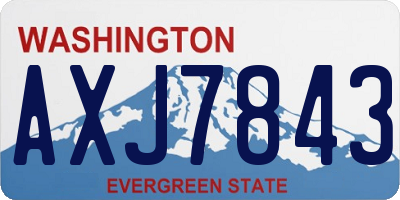 WA license plate AXJ7843
