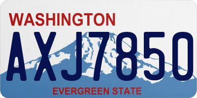 WA license plate AXJ7850