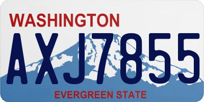 WA license plate AXJ7855