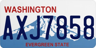 WA license plate AXJ7858