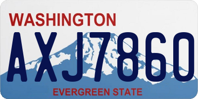 WA license plate AXJ7860