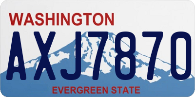 WA license plate AXJ7870