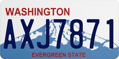 WA license plate AXJ7871