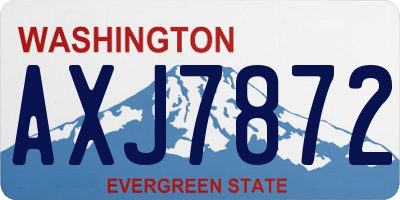 WA license plate AXJ7872