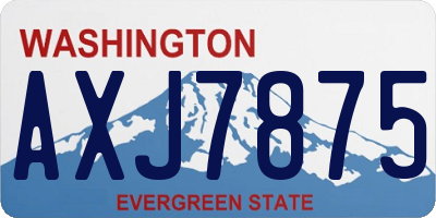 WA license plate AXJ7875