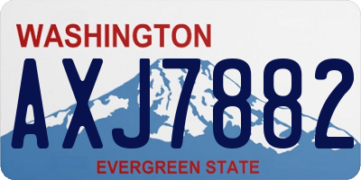 WA license plate AXJ7882