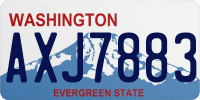 WA license plate AXJ7883