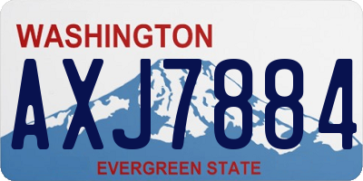WA license plate AXJ7884