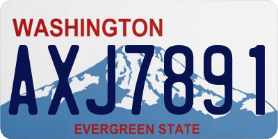 WA license plate AXJ7891