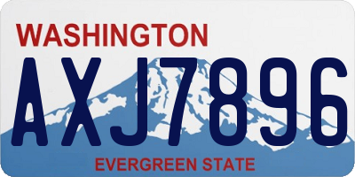 WA license plate AXJ7896