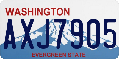 WA license plate AXJ7905