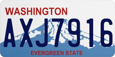 WA license plate AXJ7916
