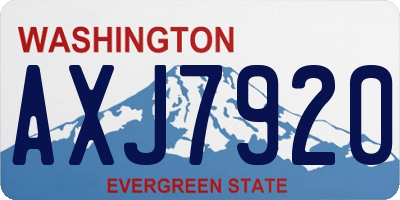 WA license plate AXJ7920