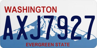 WA license plate AXJ7927