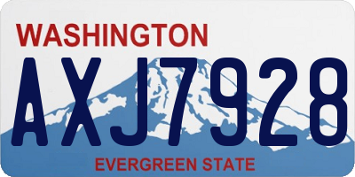 WA license plate AXJ7928