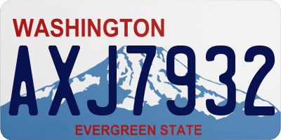 WA license plate AXJ7932