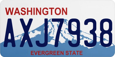 WA license plate AXJ7938
