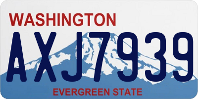 WA license plate AXJ7939