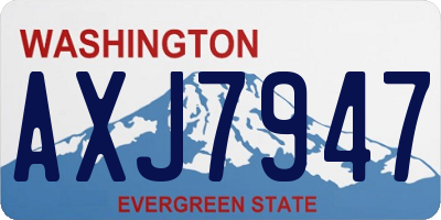 WA license plate AXJ7947