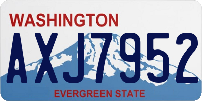 WA license plate AXJ7952