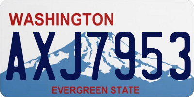 WA license plate AXJ7953