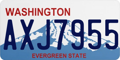 WA license plate AXJ7955