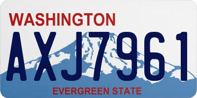 WA license plate AXJ7961