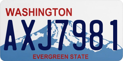 WA license plate AXJ7981