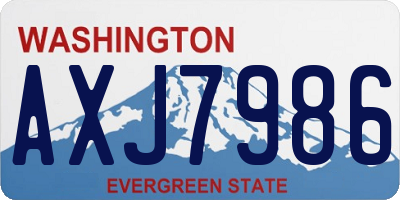 WA license plate AXJ7986