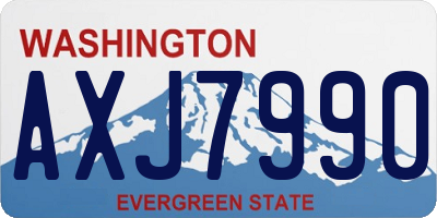 WA license plate AXJ7990