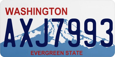 WA license plate AXJ7993