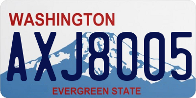 WA license plate AXJ8005