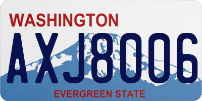 WA license plate AXJ8006