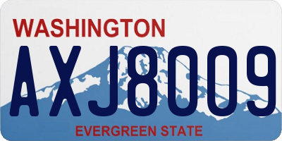 WA license plate AXJ8009