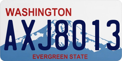 WA license plate AXJ8013