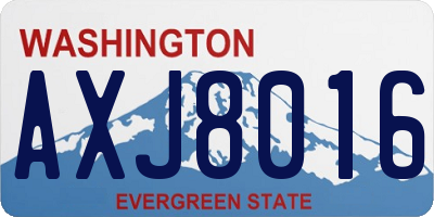 WA license plate AXJ8016