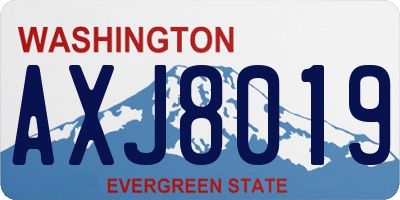 WA license plate AXJ8019