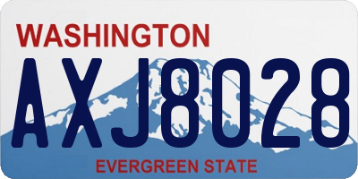 WA license plate AXJ8028