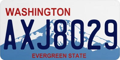 WA license plate AXJ8029