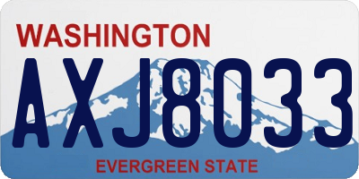 WA license plate AXJ8033
