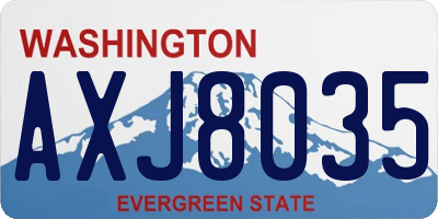 WA license plate AXJ8035