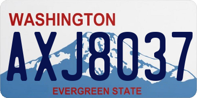 WA license plate AXJ8037