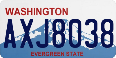 WA license plate AXJ8038