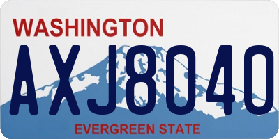 WA license plate AXJ8040