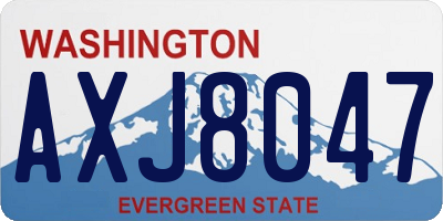 WA license plate AXJ8047