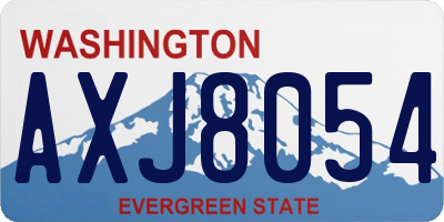 WA license plate AXJ8054