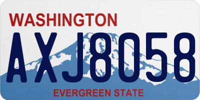 WA license plate AXJ8058