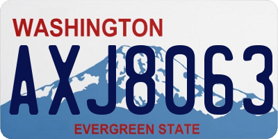 WA license plate AXJ8063