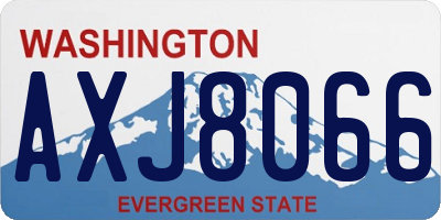 WA license plate AXJ8066